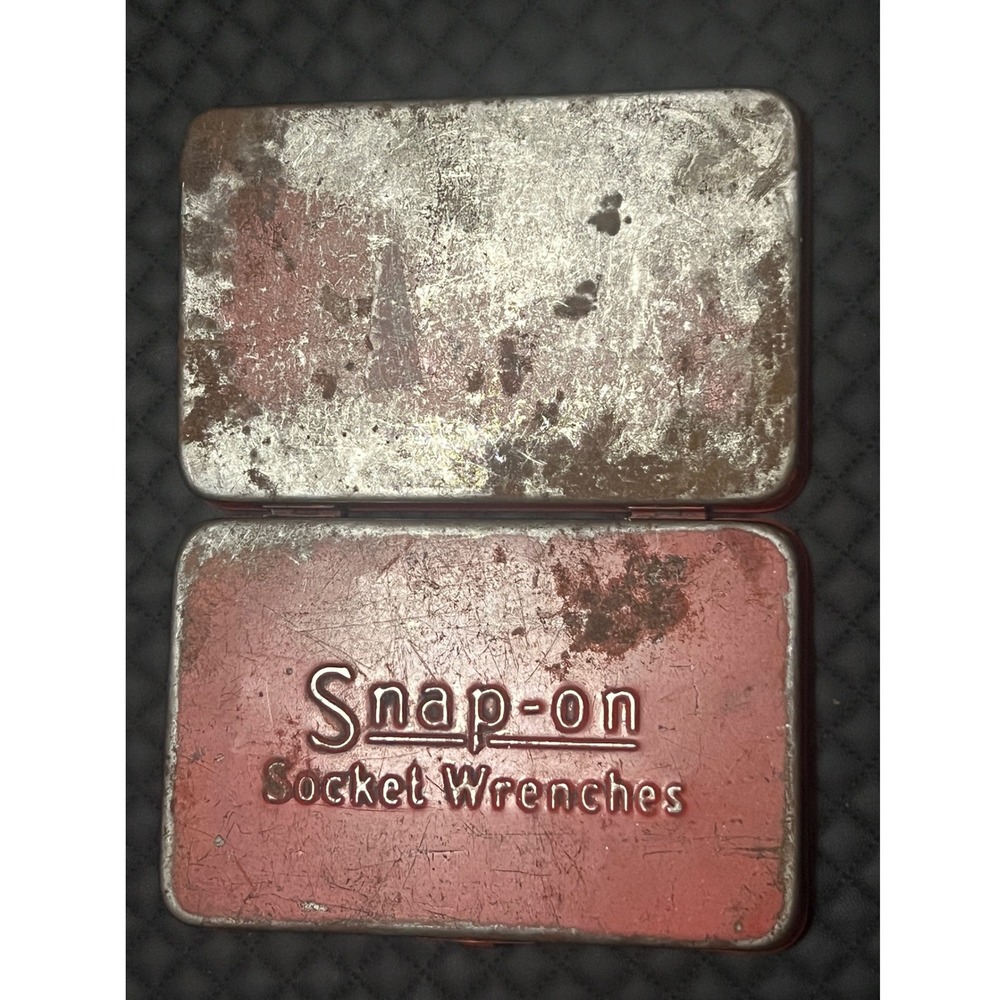 Vintage‎ Snap-on Red Embossed Metal Socket Wrench Case Only Empty 6.25in - Picture 7 of 9